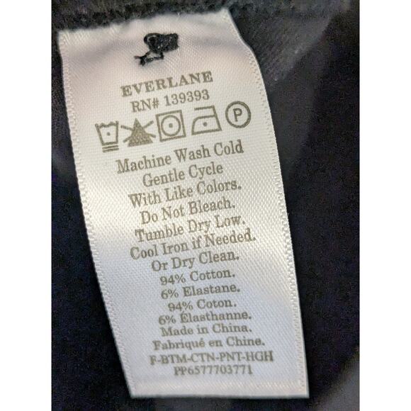 Everlane High Rise Cotton Flat Front Skinny Work Pants Womens Size 2 Black - Picture 7 of 7